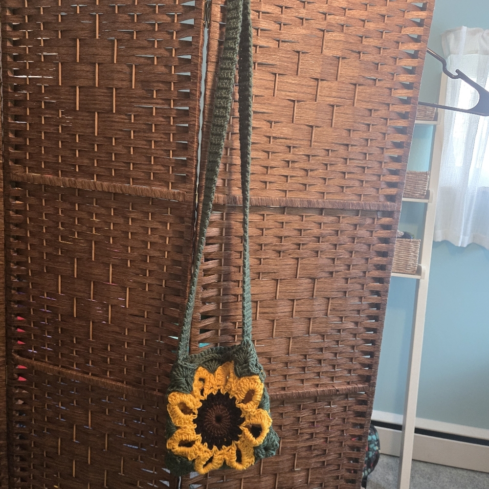 Handcrafted Sunflower Crossbody Bag